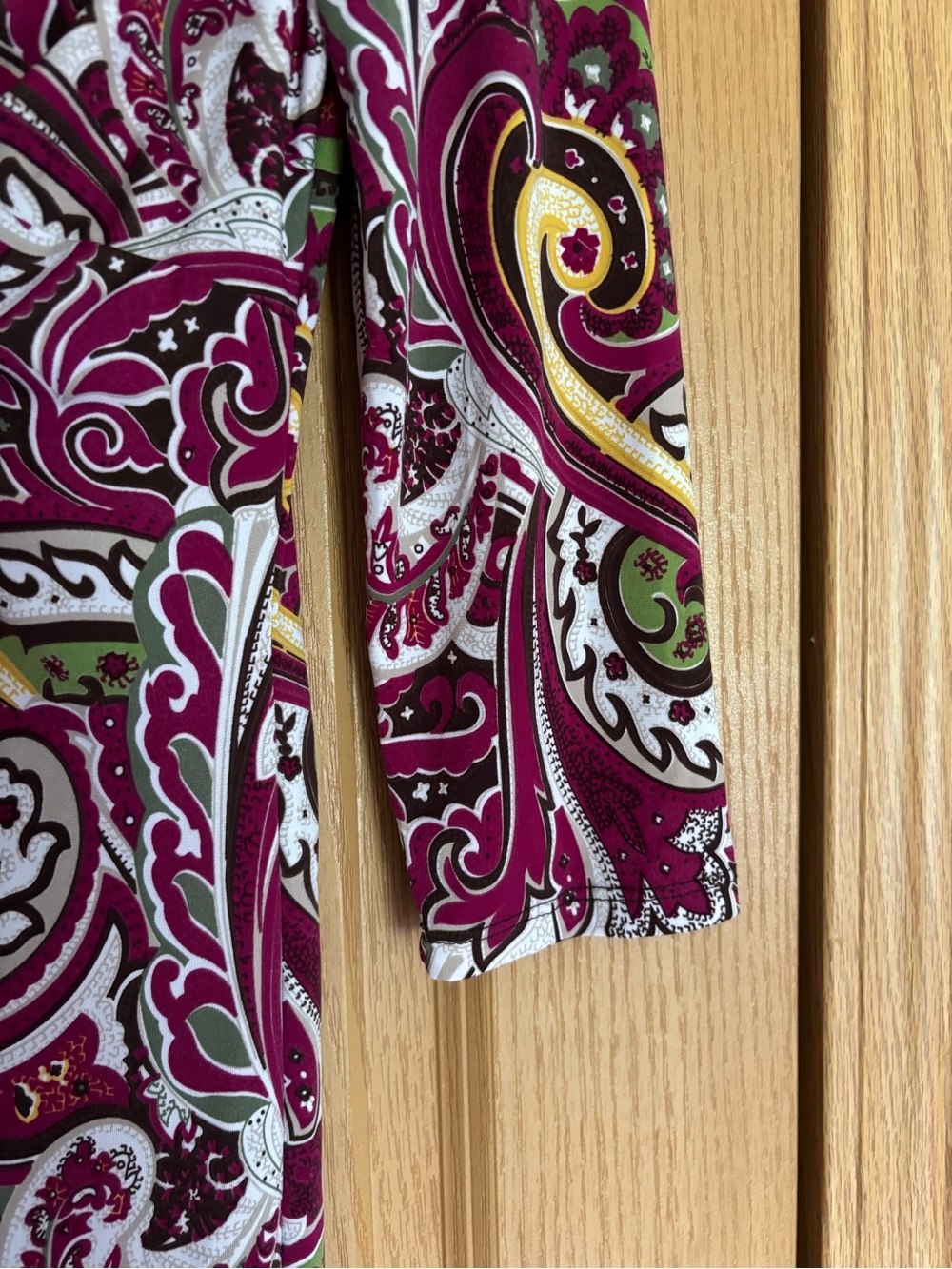 Tiana B. Paisley Magenta and Yellow V- Neck Dress - Picture 7 of 8